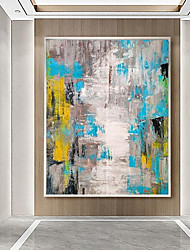 cheap -Oil Painting Hand Painted Horizontal Panoramic Abstract Landscape Modern Rolled Canvas (No Frame)