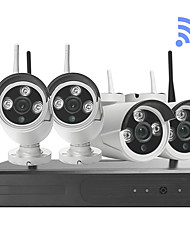 cheap -4CH 1080P HD WiFi NVR 2.0MP IR Outdoor Weatherproof CCTV Wireless IP Camera Surveillance System H.265 HD Wireless NVR Kit