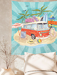 cheap -Summer Beach Surf Print farmhouse Tapestry Art Decor Blanket Curtain Hanging Home Bedroom Living Room Decoration