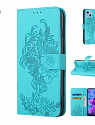 cheap -Phone Case For Apple Wallet Card iPhone 13 Pro Max 12 Mini 11 X XR XS Max 8 7 with Wrist Strap Card Holder Slots Magnetic Flip Solid Colored Flower PU Leather