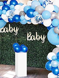 cheap -135 Pieces Blue Balloon Garland Arch Kit - White Blue Silver and Blue Confetti Latex Balloons for Baby Shower Wedding Birthday Party Centerpiece Backdrop Background Decoration