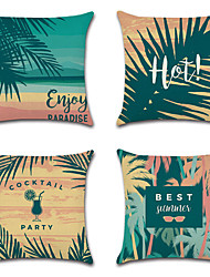cheap -Summer Double Side Cushion Cover 4PC Soft Decorative Square Throw Pillow Cover Cushion Case Pillowcase for Sofa Bedroom Superior Quality Machine Washable