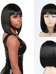 cheap -Medium Bob Hair Wig 14 Inch Straight Bob with China Bangs Wedge Cut Wig for Black Women Heat Resistant synthetic Wigs
