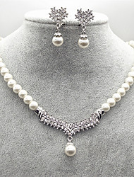 cheap -korean bridesmaid bride pearl jewelry wedding evening dress wedding rhinestone necklace earring jewelry set