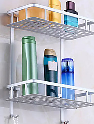 cheap -Pounch Free Aluminum Bathroom Shelf Shower Shampoo Soap Cosmetic Shelves Bathroom Accessories Kitchen Storage Organizer Rack Holder