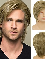 cheap -Short Blonde Wig for Men Short Layered Blonde Wig Natural Synthetic Hair Wig for Daily Costume Halloween