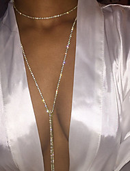 cheap -1pc Choker Necklace For Women&#039;s Party Evening Street Sport Alloy Classic Vertical / Gold bar