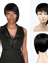 cheap -Pixie Cut Wigs for Black Women Unbalanced Short Cut Hair Wigs with Air Bang Non Lace Front Wig Natural Synthetic Wig