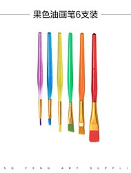 cheap -cross-border children&#039;s candy-colored oil brushes 6 sets of set row pen gouache watercolor children&#039;s hook line pen art wholesale