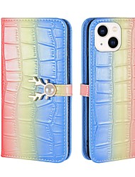 cheap -Phone Case For Apple Wallet Card iPhone 13 Pro Max 12 Mini 11 X XR XS Max 8 7 with Wrist Strap Card Holder Slots Magnetic Flip Color Gradient 3D Cartoon PU Leather