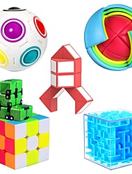 cheap -6 Pack Brain Teaser Puzzles Toy Set  Brain Teaser Toys Bundle of 3x3x3 Speed Cube 3D Maze Magic Box Rainbow Ball Wisdom Ball Magic Snake Cube Infinity Cube 3D Puzzle Toys for All Age