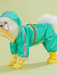 cheap -Dog Cat Rain Coat Solid Colored Fashion Cute Holiday Casual / Daily Dog Clothes Puppy Clothes Dog Outfits Soft Light Yellow Black / White Green Costume for Girl and Boy Dog Waterproof Material XS S M