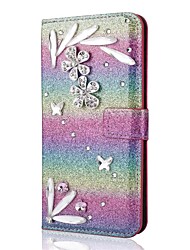 cheap -Phone Case For Apple Wallet Card iPhone 13 Pro Max 12 11 SE 2022 X XR XS Max 8 7 Rhinestone with Stand Glitter Shine Glitter Shine PU Leather