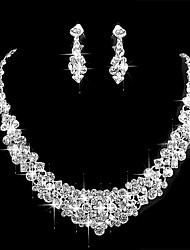 cheap -wedding jewelry wholesale korean version alloy full diamond bride high-end necklace earrings set evening dress accessories