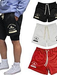 cheap -Men&#039;s Running Shorts Sweatshorts Athletic Bottoms Drawstring Pocket Summer Fitness Gym Workout Running Jogging Exercise Breathable Quick Dry Moisture Wicking Normal Sport White Black Red