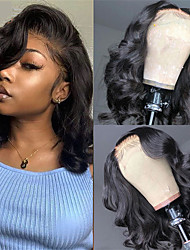 cheap -Body Wave Short Bob Wigs Brazilian Body Wave 4x4 Lace Part Human Hair Wigs 150% Density 4x1 T Part Wigs For Black Women Remy Hair