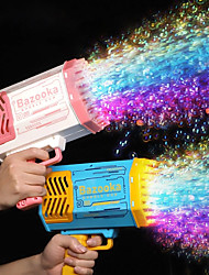 cheap -Bubble Gun Rocket 69 Holes Soap Gatling Bubbles Machine Gun Shape Automatic Blower With Light Toys For Kids Pomperos Childrens Day Gift