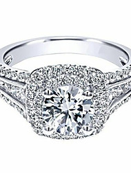 cheap -May polly European and American double-layer ultra flash zircon new 18K platinum plated ring