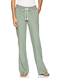 cheap -women&#039;s high waist wide leg pants soft  breathable embroidered cotton linen casual pants