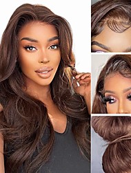 cheap -Brown Body Wave Lace Front Wig 13X4 HD Lace Front Wigs Human Hair 150 Density Brazilian Virgin Human Hair Pre Plucked with Baby Hair 8-30 Inch Colored Human Hair Lace Front Wigs