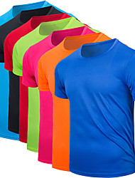 cheap -Men&#039;s Running Shirt Mesh Top Athleisure Breathable Quick Dry Lightweight Fitness Running Sportswear White Black Green Pink Yellow Sky Blue Activewear Micro-elastic