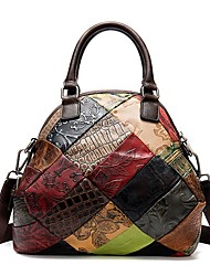 cheap -Women&#039;s Crossbody Bag Top Handle Bag Handbag Nappa Leather Cowhide Zipper Daily Rainbow