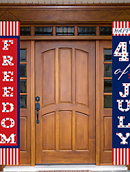 cheap -1 Pair American Porch Sign Banners Independence Day Couplet Patriotic Door Decorations Hanging Banners for Independence Day Patriotic Theme Party Supplies Home Decoration