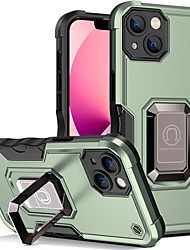 cheap -Phone Case For Apple Back Cover iPhone 13 Pro Max 12 Mini 11 X XR XS Max 8 7 Ring Holder Dustproof Shockproof Solid Colored Armor TPU PC