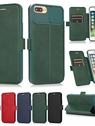 cheap -Phone Case For Apple Flip iPhone 13 Pro Max 12 11 SE 2022 X XR XS Max 8 7 with Windows Card Holder Slots Magnetic Flip Solid Colored PU Leather