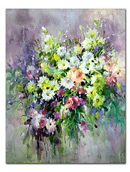 cheap -Oil Painting Hand Painted Vertical Still Life Floral / Botanical Contemporary Modern Rolled Canvas (No Frame)