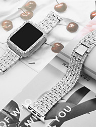 cheap -1pc Smart Watch Band Compatible with Apple iWatch 38mm Series 3/2/1 42mm Series 3/2/1 40mm Series 6/5/4 / SE Alloy Adjustable Bling Diamond Rugged SmartWatch Band with Case Metal Band for iWatch