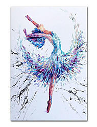 cheap -Mintura Handmade Girl Oil Painting On Canvas Wall Art Decoration Modern Abstract Picture For Home Decor Rolled Frameless Unstretched Painting