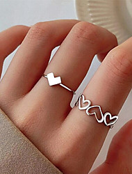 cheap -Women‘s Aluminium alloy Ring Love Heart For Going out Casual Daily Birthday Heart Jewellery