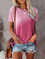 cheap -2022 summer cross-border european and american women&#039;s clothing amazon independent station ebay round neck tie-dye pocket print short-sleeved top