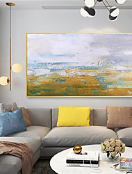 cheap -Handmade Oil Painting CanvasWall Art Decoration Abstract Knife Painting Landscape Yellow For Home Decor Rolled Frameless Unstretched Painting
