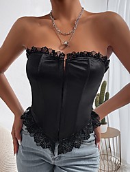 cheap -Women&#039;s sexy backless breasted breast wrapped fishbone lace vest