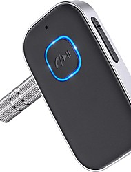 cheap -Car Bluetooth 5.0 Receiver for Car Noise Cancelling Bluetooth AUX Adapter Bluetooth Music Receiver for Home Stereo/Wired Headphones/Handsfree Calling 16 Hours Battery Life-BlackSilver