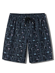cheap -Men&#039;s Casual Shorts Beach Shorts Pocket Print Knee Length Pants Casual Daily Inelastic Tree Quick Dry Mid Waist Navy Blue M L XL XXL