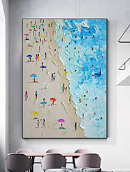cheap -Mintura Handmade Beach Scenery Oil Painting On Canvas Wall Art Decoration Modern Abstract Picture For Home Decor Rolled Frameless Unstretched Painting