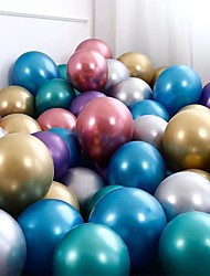 preiswerte -50 Stück glänzende Metallperlen-Latexballons dickes Chrom Metallic-Farben Luftkugeln Globos Geburtstagsfeierdekor