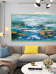 cheap -Handmade Oil Painting CanvasWall Art Decoration Abstract Knife Painting Landscape Sky Blue For Home Decor Rolled Frameless Unstretched Painting