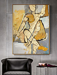 cheap -Mintura Handmade Abstract  Golden Figure Oil Painting On Canvas Wall Art Decoration Modern Picture For Home Decor Rolled Frameless Unstretched Painting