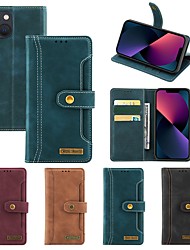 cheap -Phone Case For Apple Wallet Card iPhone 13 Pro Max 12 11 SE 2022 X XR XS Max 8 7 Card Holder Slots Magnetic Flip Kickstand Solid Colored PU Leather