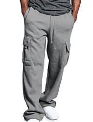 cheap -Men&#039;s Sweatpants Drawstring Multiple Pockets Cotton Solid Color Sport Athleisure Bottoms Breathable Soft Comfortable Everyday Use Street Casual Athleisure Daily Outdoor