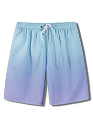 cheap -Men&#039;s Casual Shorts Beach Shorts Pocket Print Knee Length Pants Casual Daily Inelastic Gradient Quick Dry Mid Waist Blue M L XL XXL