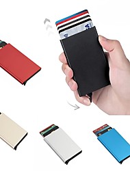 cheap -Aluminum Card Holder ID RFID Credit Card Holder Automatic Pop-up Bank Card Box Smart Quick Release Women Wallet Mini Car Package