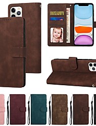 cheap -Phone Case For Apple Full Body Case iPhone 13 Pro Max 12 Mini 11 X XR XS Max 8 7 with Stand Leather Card Holder Slots Solid Colored PU Leather