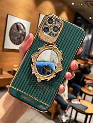 cheap -Phone Case For Apple Back Cover Classic Series iPhone 13 Pro Max 12 11 SE 2022 X XR XS Max 8 7 Bumper Frame Plating Mirror Lines / Waves Solid Colored TPU PC