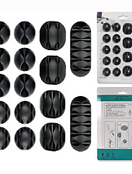 cheap -Data Cable Power Cord Storage and Arrangement Fixer 16-piece Set Combination Self-adhesive Back Glue Cable Organizer Back to School