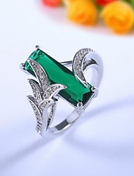 cheap -1pc Ring For Women&#039;s AAA Cubic Zirconia Green Daily Date Alloy